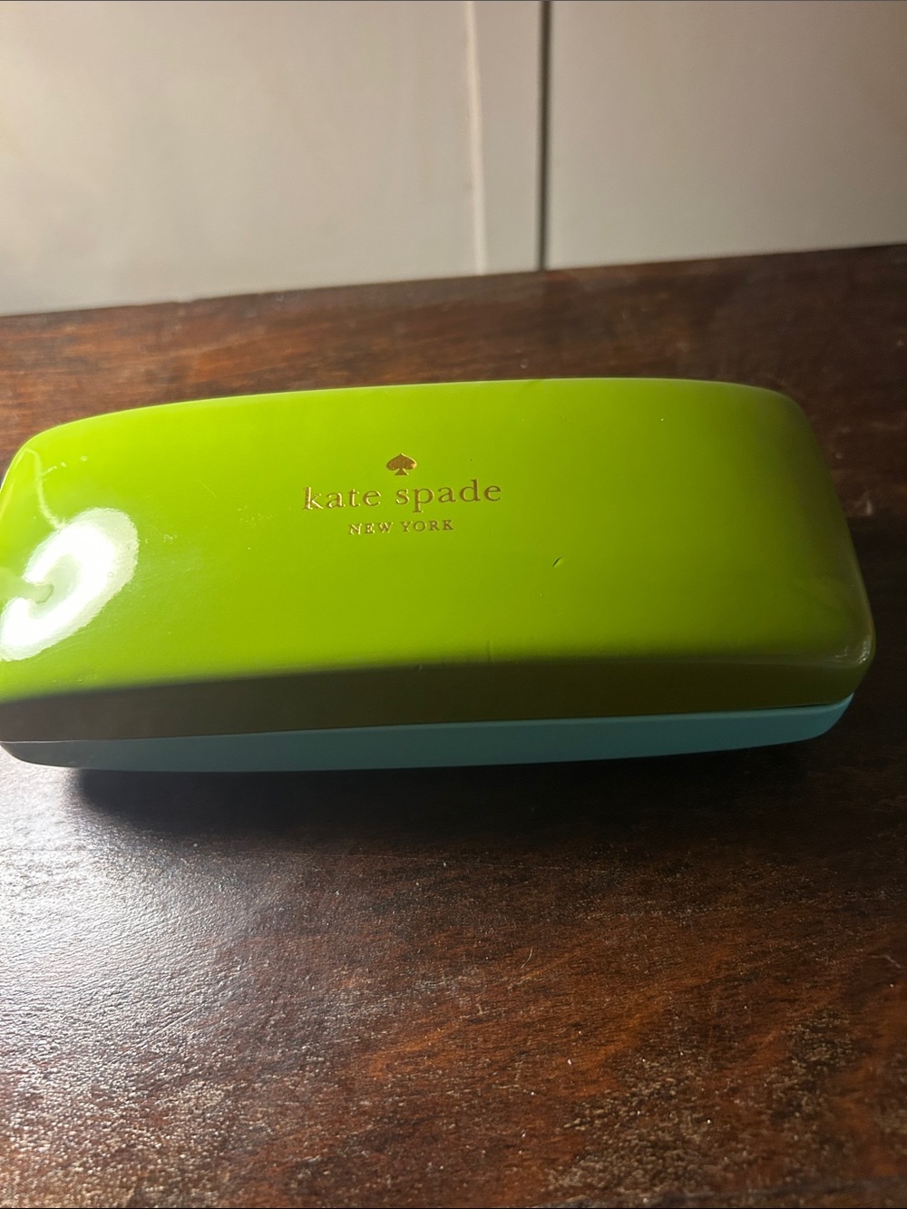 kate spade Lime Green & Teal Hard Shell Eyeglass Case